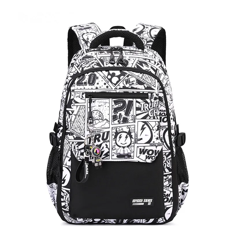 2025 New Waterproof Man Backpack Fit 15.6inch Laptop Graffiti printing Backpack Women Oxford Travel Male Bag Vintage School Bag view 6
