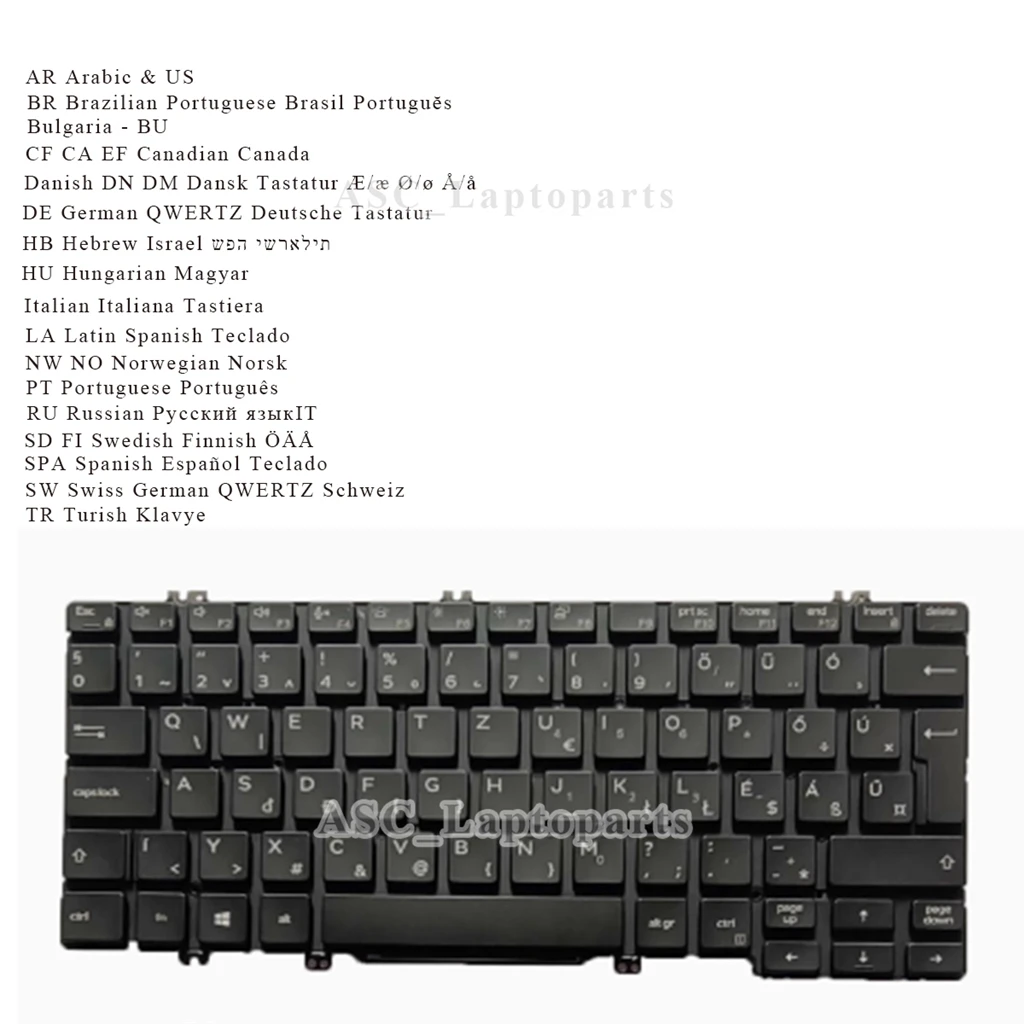 Nuevo Teclado AR BR CF ND GR LA SP HB HU PO SW RU IT para DELL Latitude 7300 5300 5310, 5300 2 en 1, 5310 2 en 1 Negro, Retroiluminado