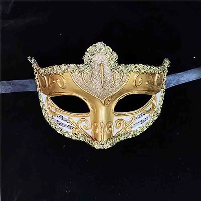 Elegant Fake Half Face Mask Festival Aldult Men Women Masquerade Music Venetian Jazz Convention Show Party Decoration