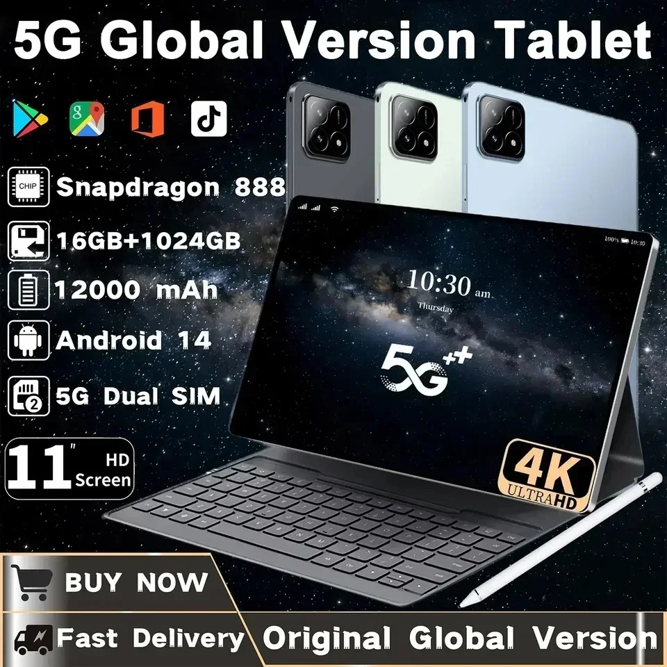 

2025 НОВЫЙ оригинальный планшет MI Pad 7 Pro 11 дюймов Snapdrago 8gen2 HD 4K Android 14 22 ГБ + 2T 20000 мАч 5G Dual SIM WiFi GPS Tablet PC