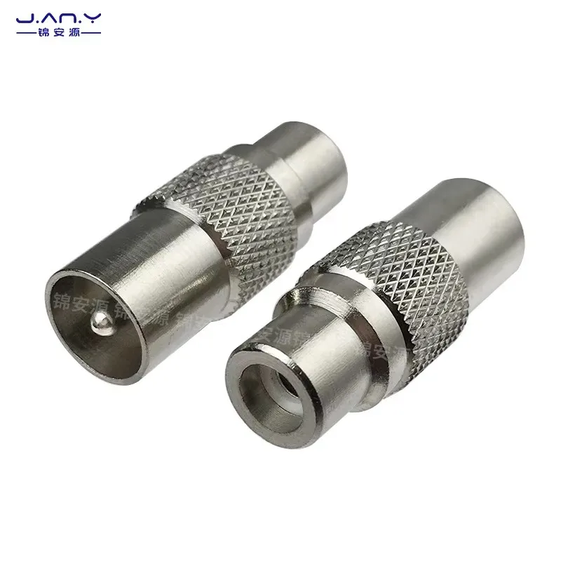 النحاس مطلي RCA أنثى تحويل 9.5TV كابل ذكر التلفزيون فك التشفير المكونات الدائرة المغلقة هوائي الترددات اللاسلكية الثورة AV لوتس أنثى