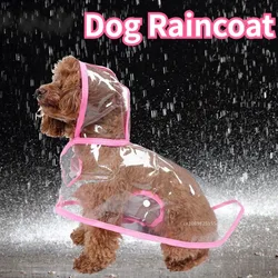 Pet Dog Raincoat Puppy Transparent Rainwear Pet Hooded Waterproof Jacket Clothes Soft PVC Raincoat Suitable for Small Large Dogs