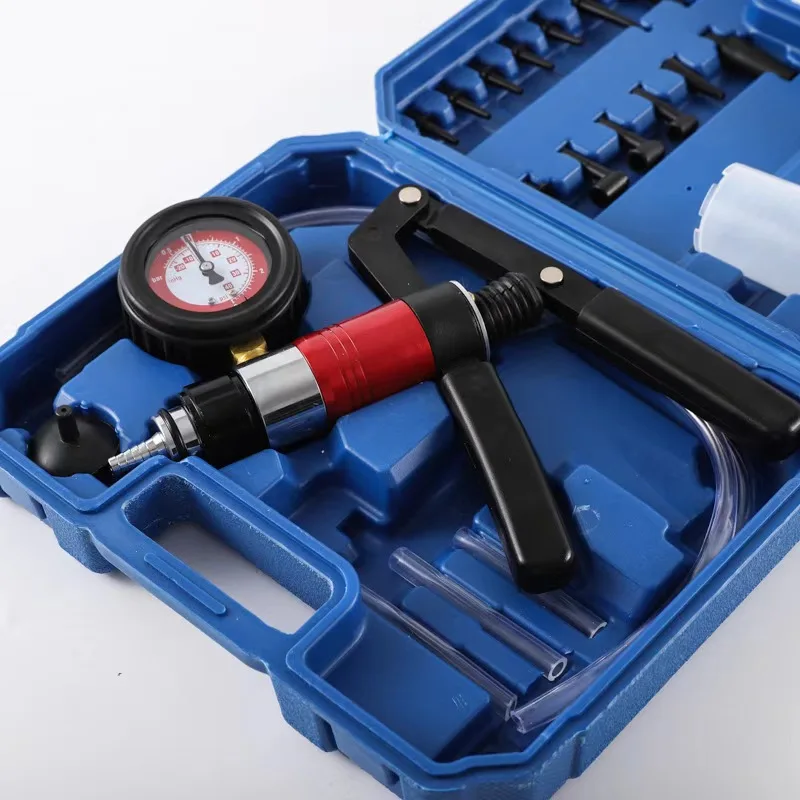 8MILELAKE 21pcs Handheld Vacuum Pump Set Tester Compatible for Automotive with Adapters Brake Bleeder Test Kit