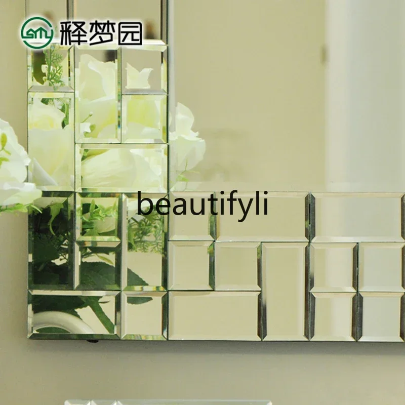 cqy Plain Modern Decorative Mirror Entrance Bathroom Mirror Fashion Wall-Mounted Mirror New Classical Post-Modern