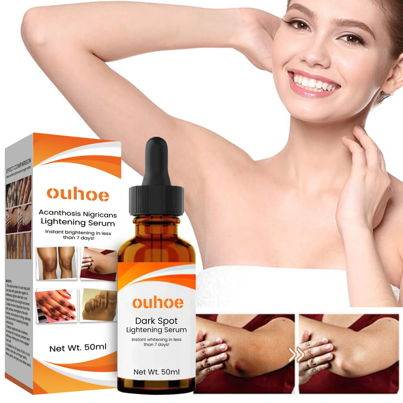 OUHOE Brightening Serum, Brightening, Moisturizing and Black Skin Beauty Serum