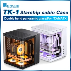 JONSBO TK-1 M-ATX Case Ring Tempered Glass Side Penetration E-sports Seaview Room Desktop Computer Mini Chassis