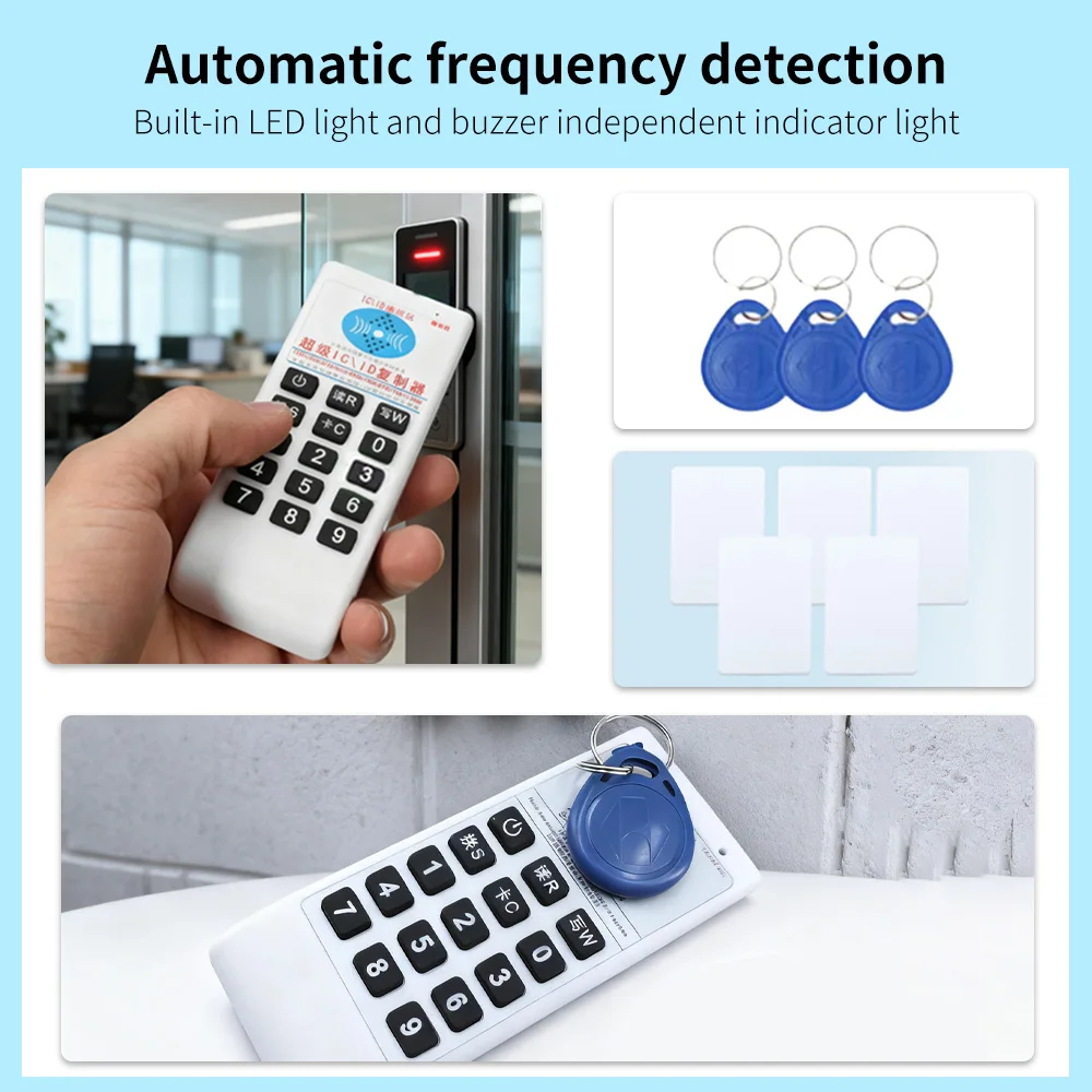 Handheld Rfid Card Duplicator 125khz 13.56mhz Portable ID IC Card Reader/writer Supports T5577 Access Card UID Card Duplication