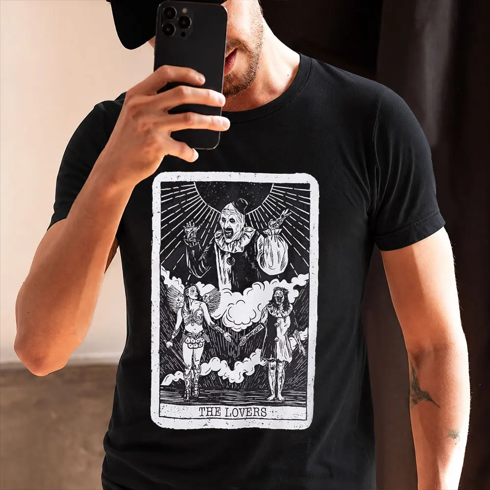 Retro Horror Movie Terrifier Art The Clown Killer Scary Halloween Gift T Shirt 0807 Short Sleeve Graphic clothes All size tops