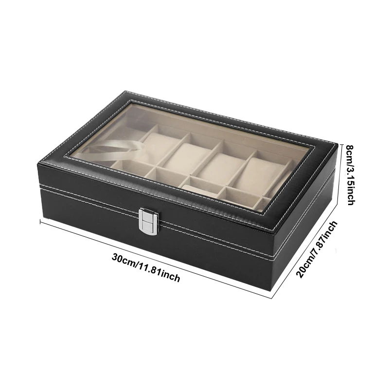 3/6/10/12/20 Slots PU Leather Watch Display Box Multi-Purpose Jewelry Wristwatch Storage Boxes For Women Men