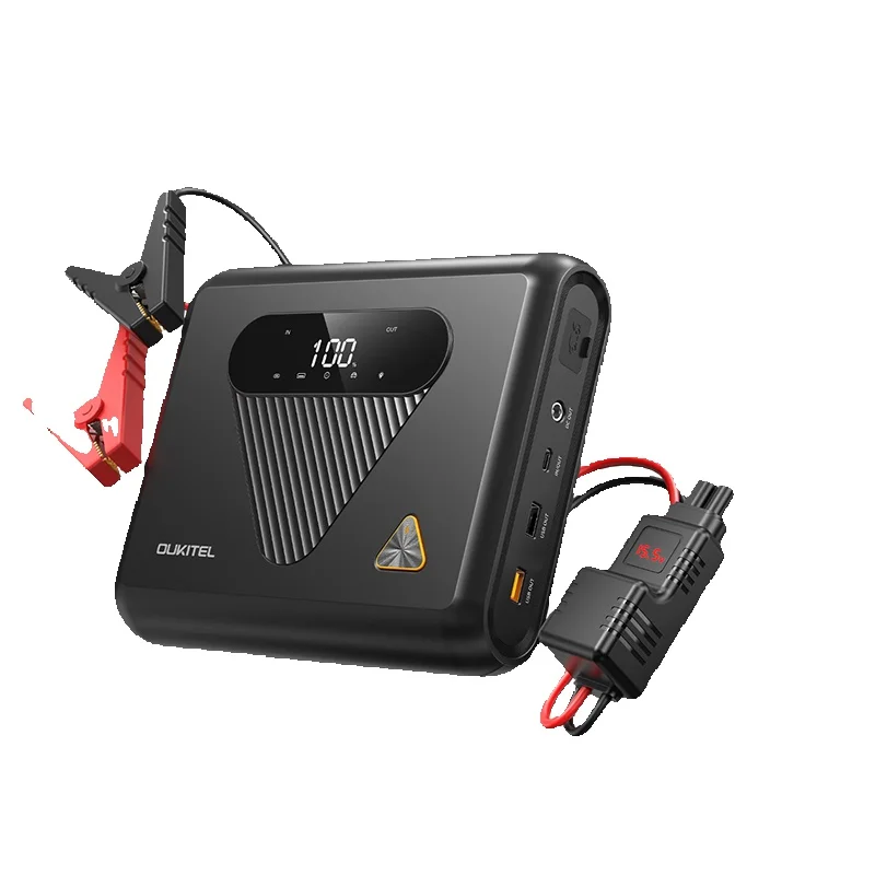 OUKITEL C01 Auto-Starthilfe 1350A Spitzenstrom 27500mAh Hochkapazitäts-Natrium-Ionen-Akku PD60W Schnellladung Auto-Notfall-Powerbank