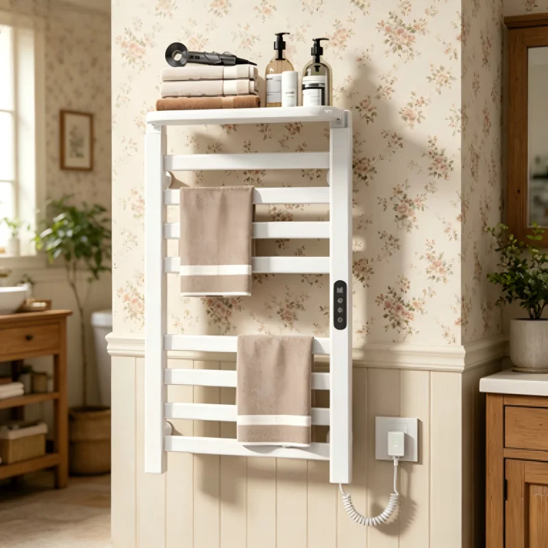 Smart Home Electric Towel Rail - WiFi APP & Voice Control, 200W Carbon Fiber Heating, LED Touch Screen Heated Towel Rack