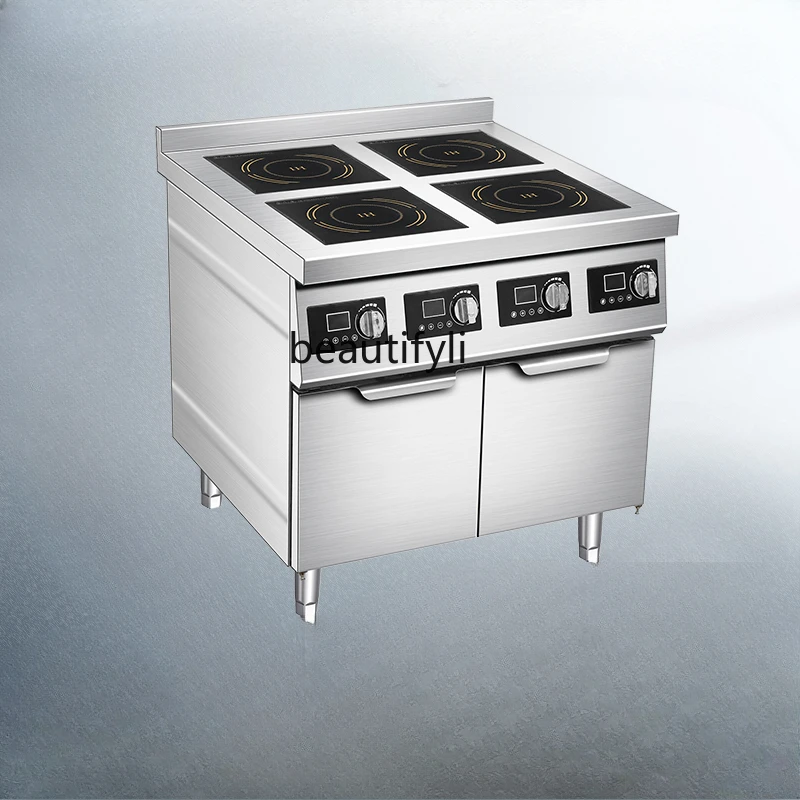 Commercial 3500W high-power multi-head induction cooker stove cabinet type four or six heads