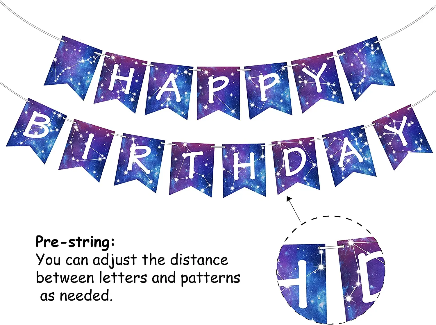 Galaxy Happy Birthday Banner Galaxy Space Astrology Party Decorations for Boys Girls Planet Starry Sky Themed Party Supplies