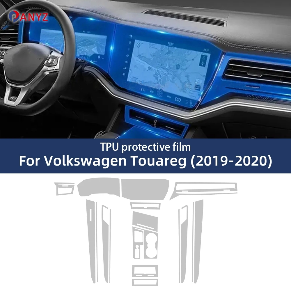 TPU Transparent protective film for VW Volkswagen Touareg 2019 2020 GPS Navigation Speedometer Interior Screen Gear Anti-scratch