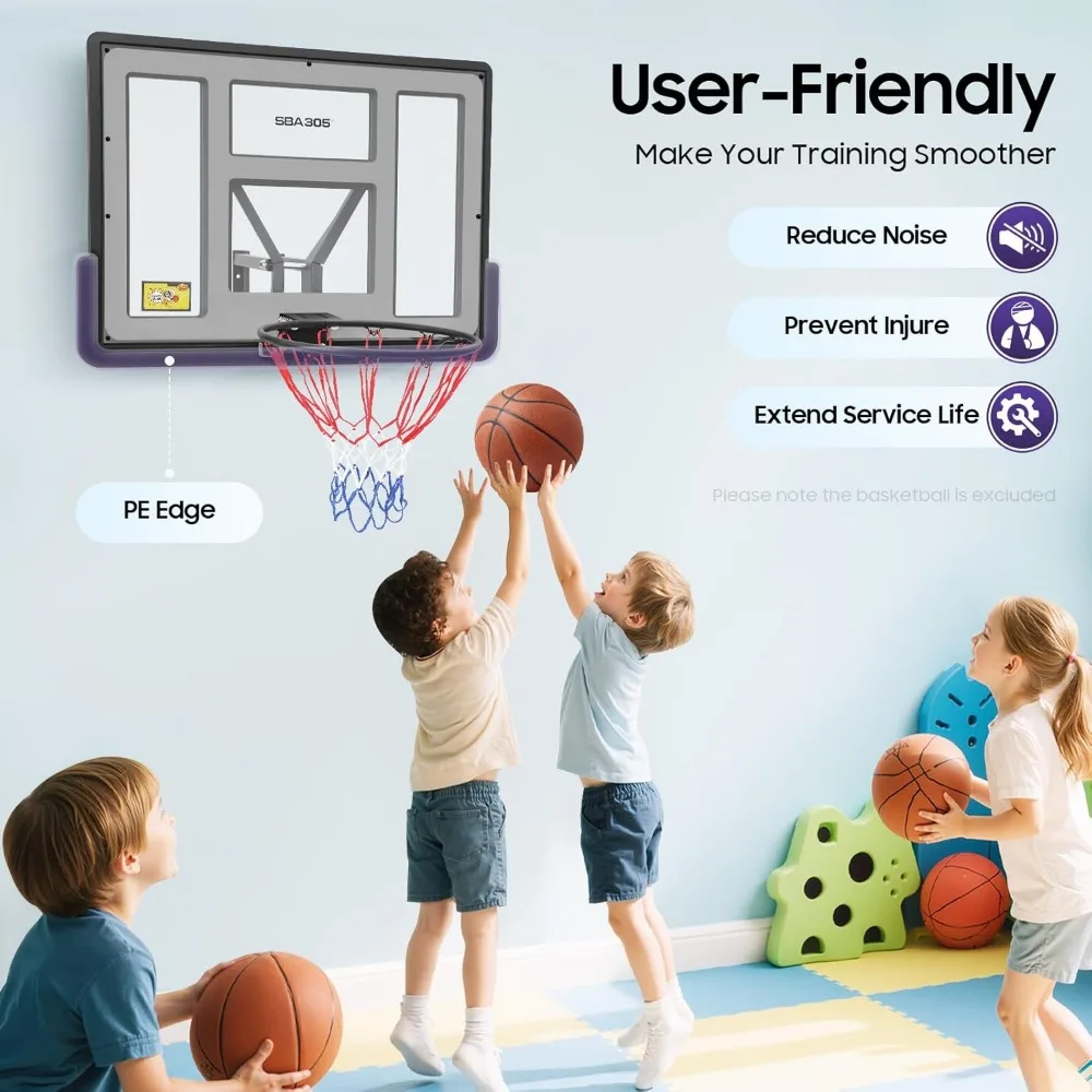 Combo de tablero de respaldo y llanta de baloncesto, estante de baloncesto para montaje en poste interior y exterior y aro de soporte de montaje con respaldo de PET de portería ajustable