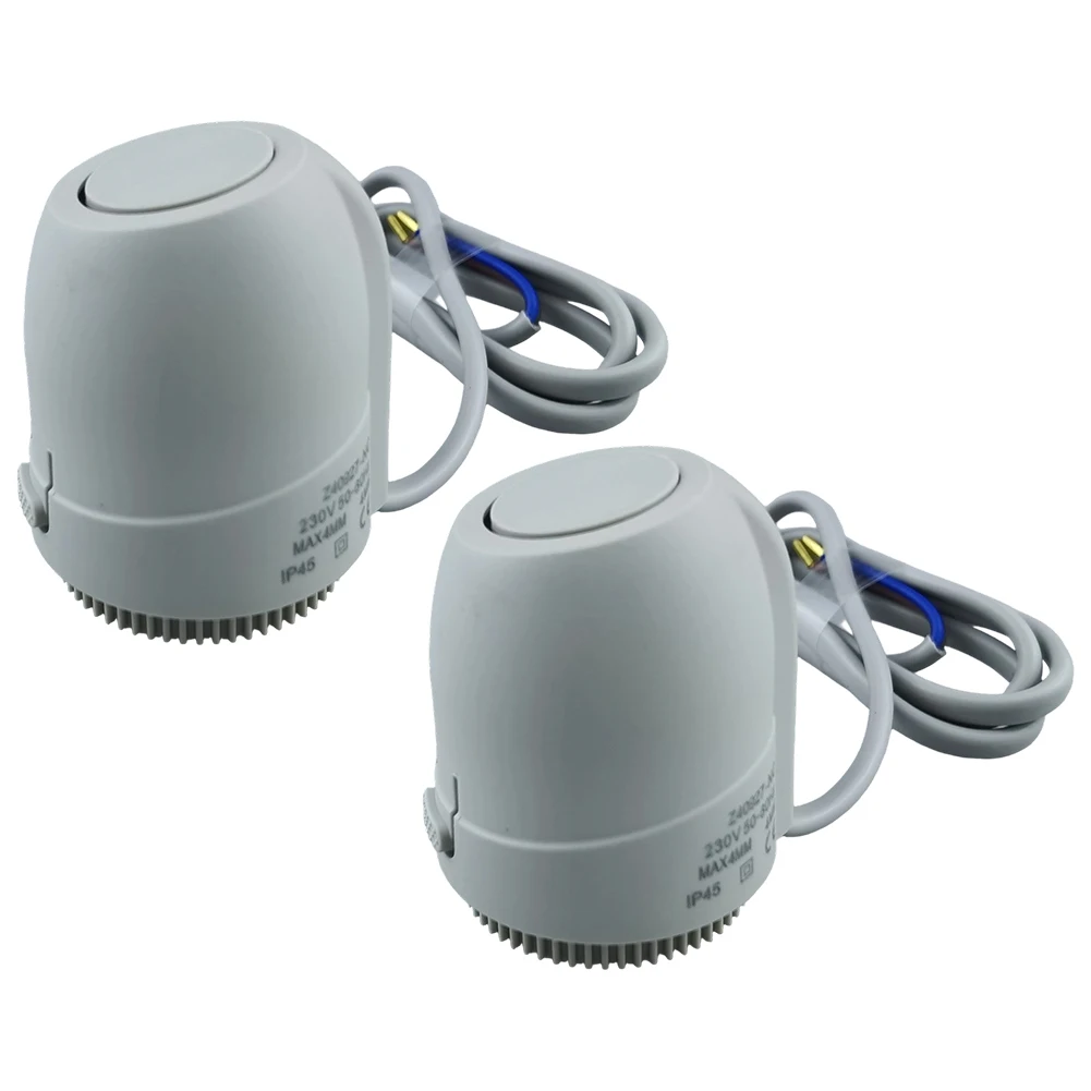 2pcs 230V Electric Heating Actuator Underfloor Heating Actuator M30x1.5 Normally Closed Water Distributor For Underfloor Heating
