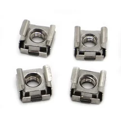 2-5pcs M4 M5 M6 M8 M10  A2-70 304 Stainless Steel Square Clip Floating Cage Nut for Server Cabinet Shelf Rack Mount