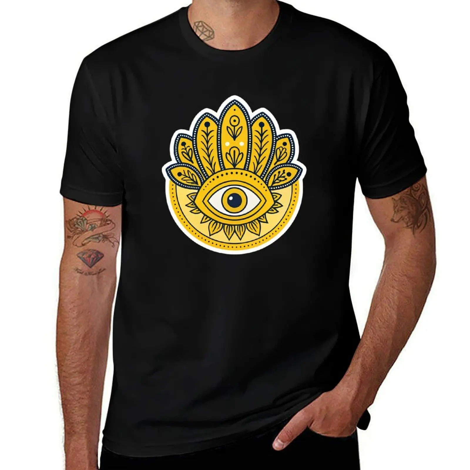 

Yellow Evil eye T-Shirt vintage anime shirt tees summer shirt designer t shirt men