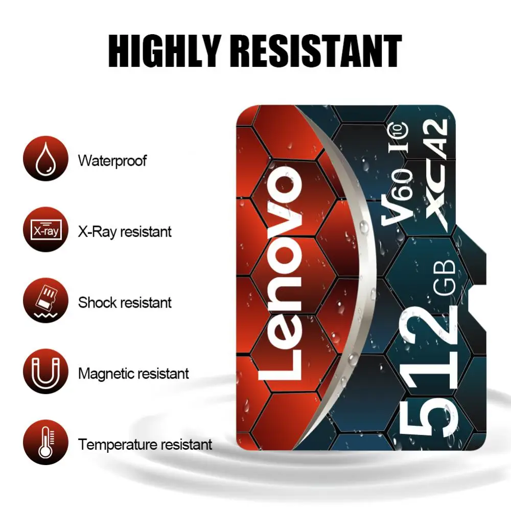 Lenovo 2TB Micro TF SD Card With Adapter 128G 256G 512G TF Card A2 V30 Memory Card 1TB High Speed Flash Card For Nintendo Switch