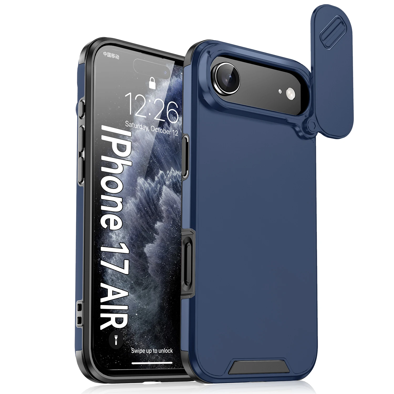 Protection d'objectif de caméra à fenêtre coulissante, étui antichoc pour iPhone 17 Pro 17Air 15 14 16 17 Pro Max, couverture rigide hybride, équipement extérieur