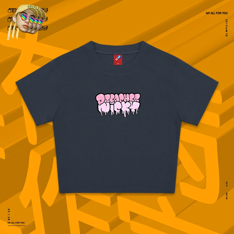 Lekka koszulka ort Sve ort Top dla dziewczyn, styl uliczny, okrągły dekolt, mieszanka bawełny i poliestru, dopasowany krój, fajna dziewczyna, pikantna...