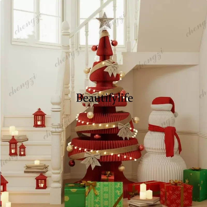 paper Christmas tree home accessories window props shopping mall New Year decoration creative desktop living room floor ornament