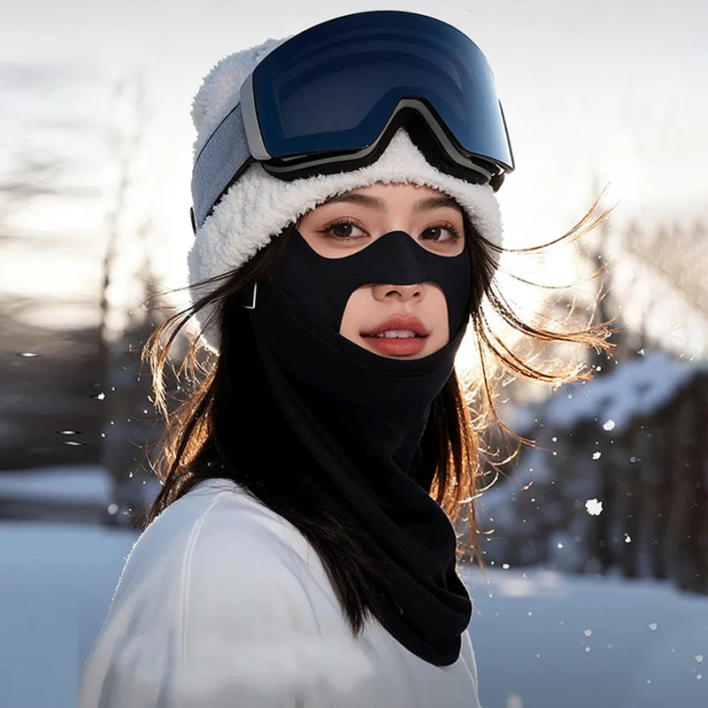 3d Cut Skiing Thermal Face Mask Autumn Winter Windproof Warm Fleece Lined Breathable Anti Uv Full Face Cover For Cycling Outdoor