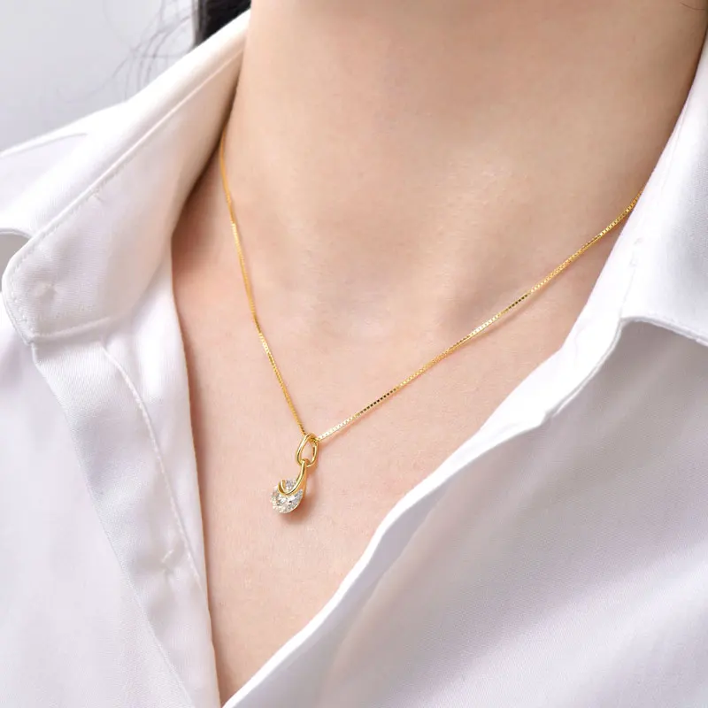 

Ehhai 8 мм 2,0 карата круглый муассанит пасьянс кулон ожерелье для женщин мода настоящее серебро 925 пробы ювелирные изделия свадебный подарок