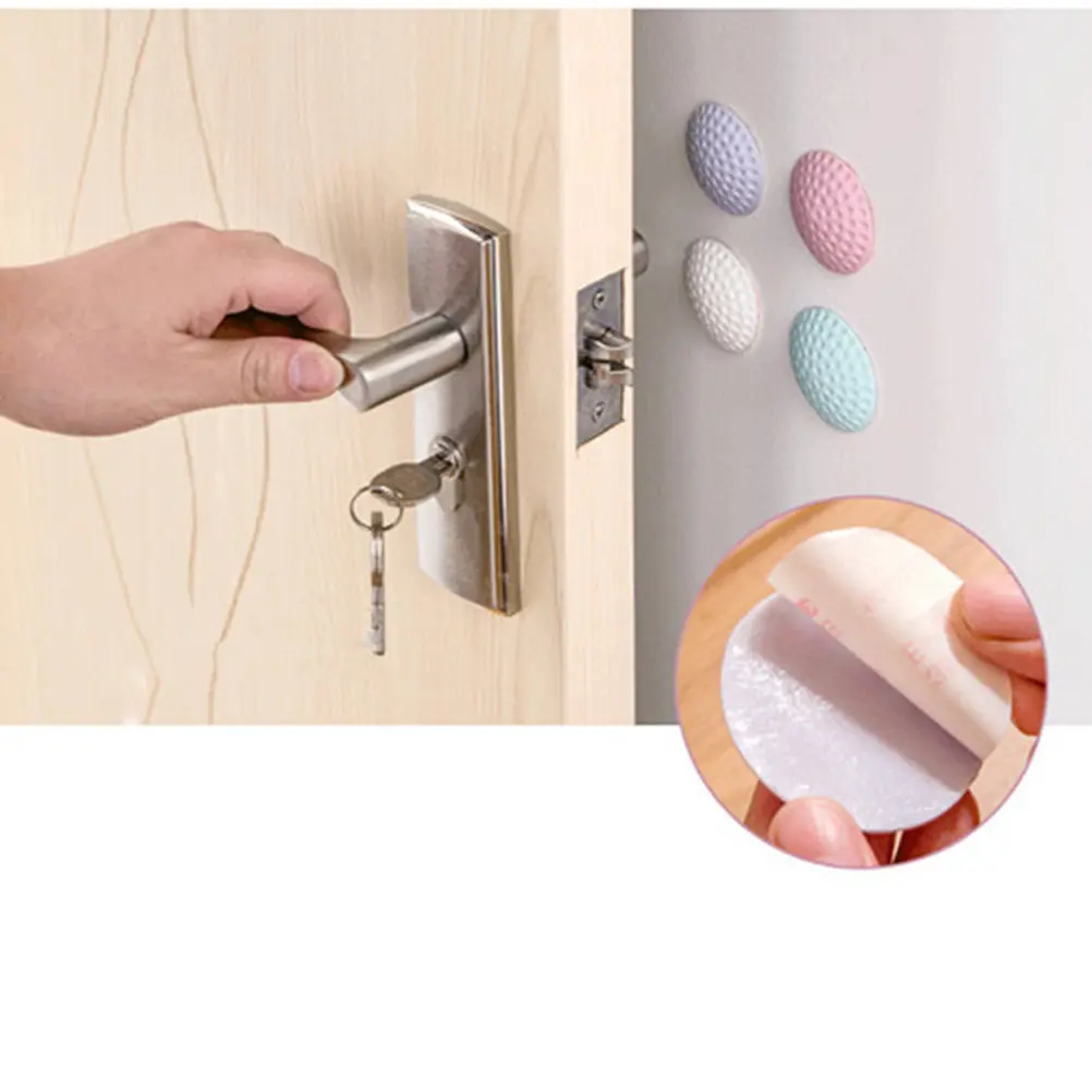 4Pcs Thick Rubber Anti-Collision Wall Pads for Door Handles Tables Chairs Impact Protection Noise Reduction Strong Adhesive Safe