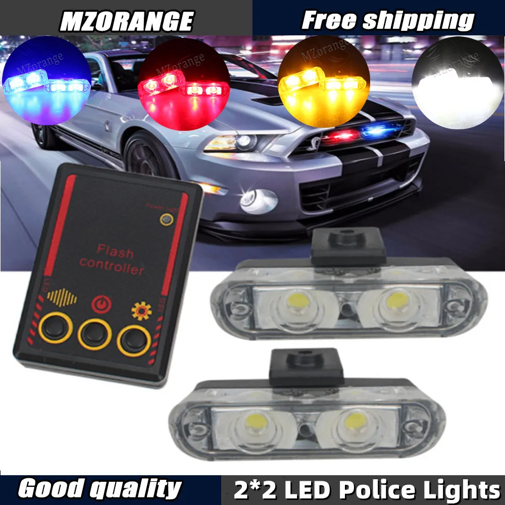 LED Fso Police Lights Strobe Flash Lamp Emergency Warning Strobe Flasher High Brightness Car Accessories