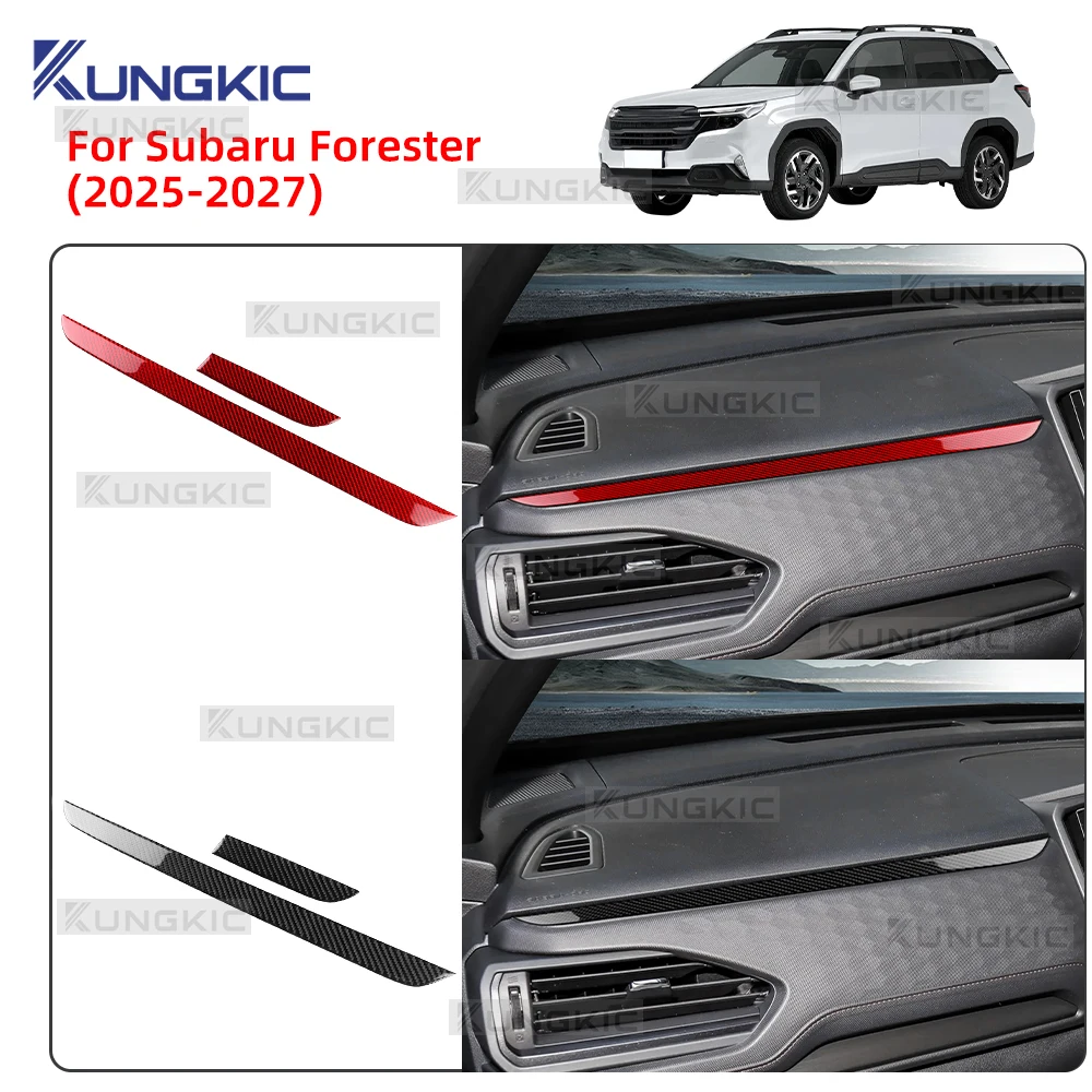 Real Soft Carbon Fiber For Subaru Forester 2025 2026 2027 LHD RHD Car Driver Passenger Side Strip Sticker Interior Accessories