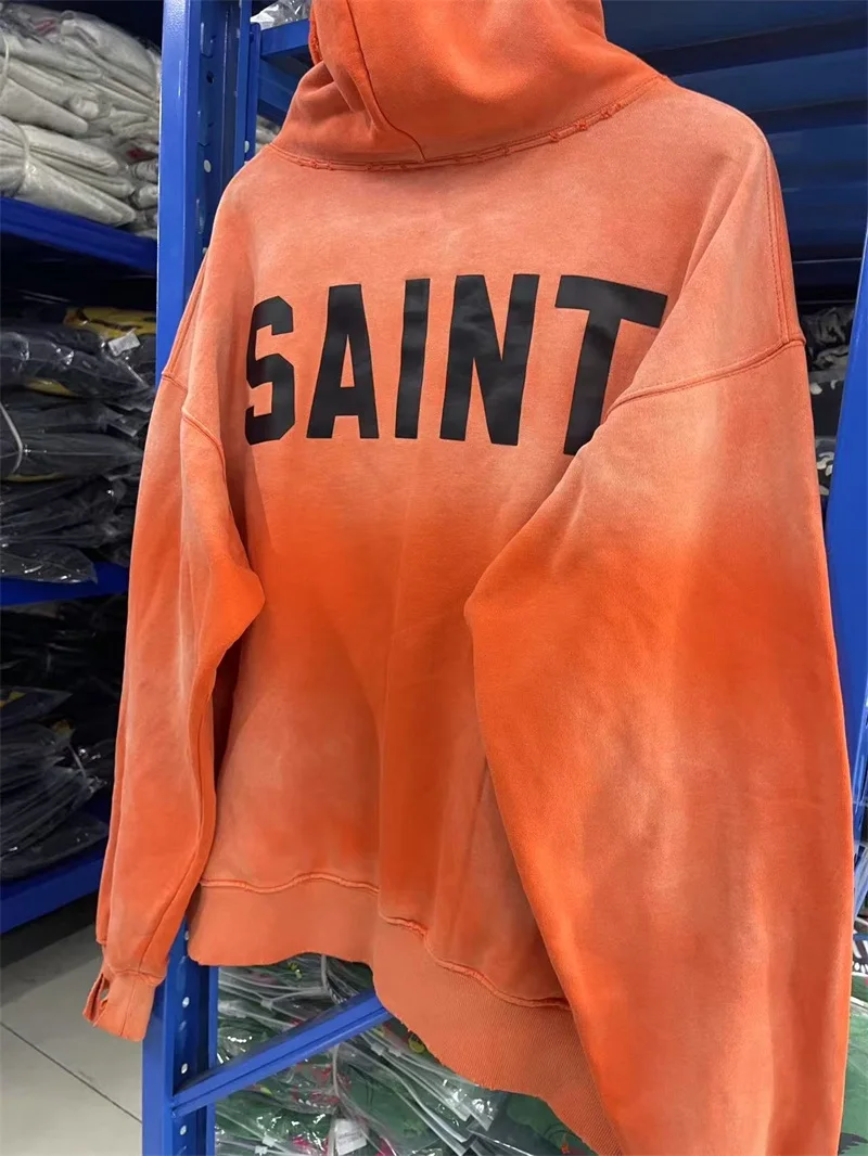 

Destroy Washed Saint Michael Men's Hoodies SAINT Logo Letter Printing Oversized Sweatshirts