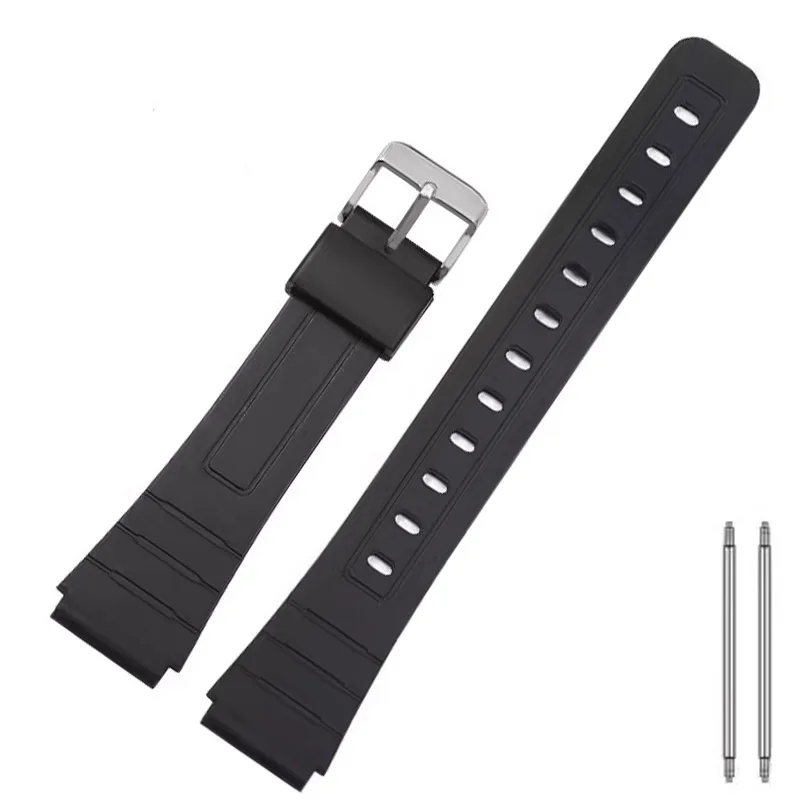 Силиконовый ремешок для часов 16 мм 18 мм для Casio W800H SGW400 F91W F84 F105/108 A158/168 AE1200/1300, браслет из искусственной смолы