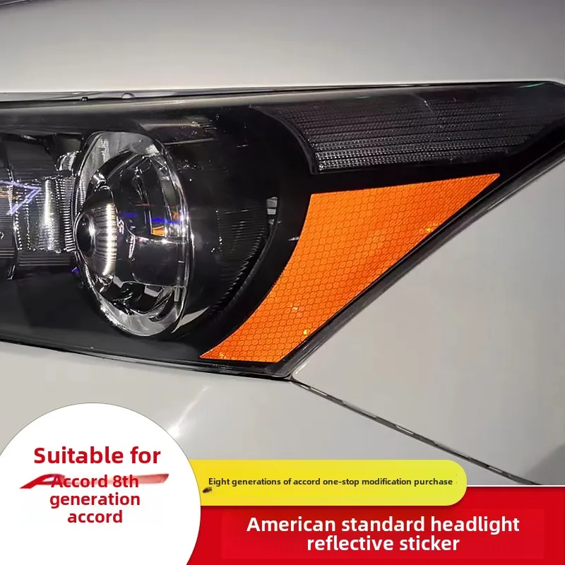 

For Honda 2008-2013 8th Generation Accord Headlight Sticker Decoration 2pcs/Set Reflective Car Stickers Clearance Lamp