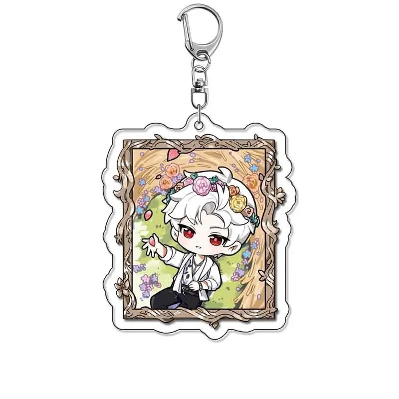 Game Love and Deepspace Acrylic Keychain Cute Q Version Rafayel Xavier Zayne Sylus Caleb Framed Keyring Accessories Fans Gift
