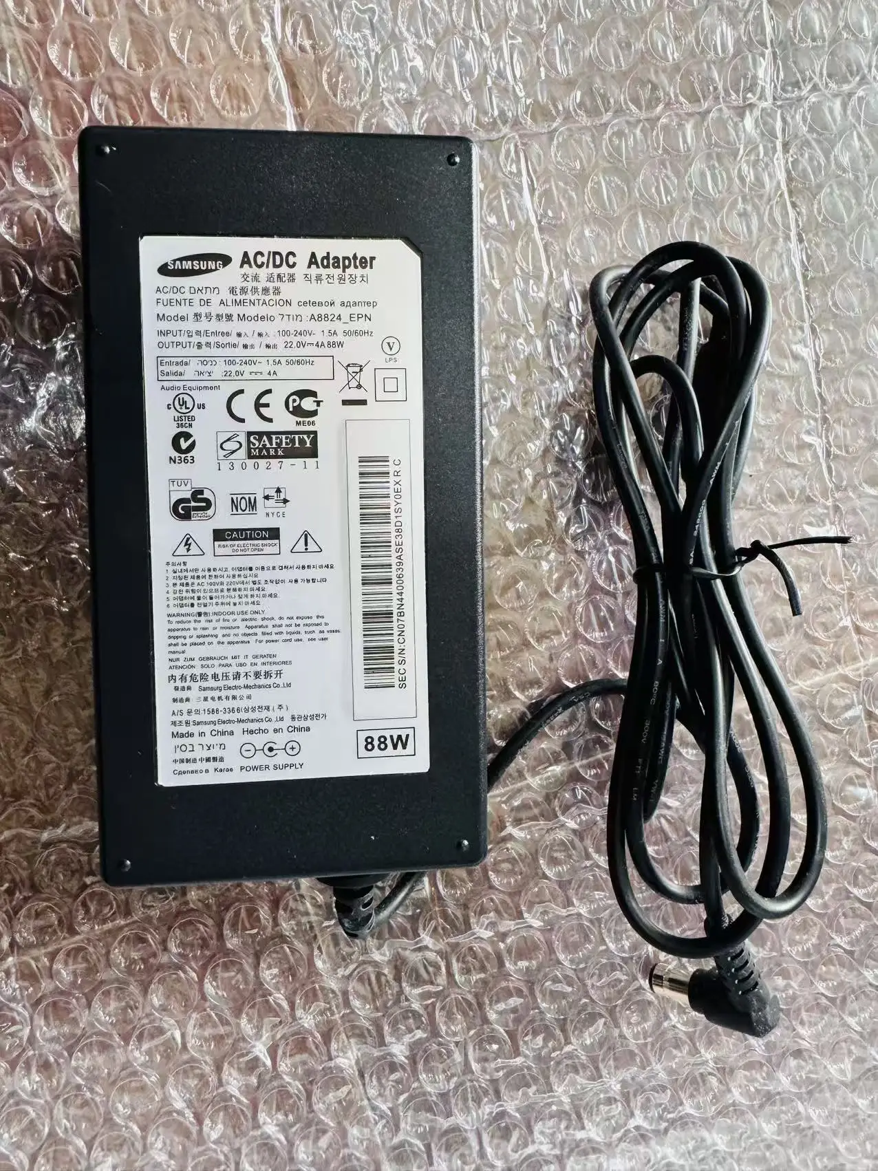 

For SAMSUNG A10024_EPN 22V 4A 88W A10024-EPN A10024S_EPN LS34E790 S34E790C Monitor Power Supply AC Adapter Charger