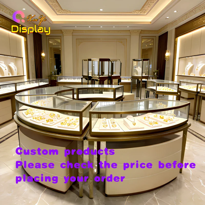 custom.Portable LED Lighting Trade Show Jewelry Display Cabinet Lockable Glass Showcase Mall Use Eco-Friendly Durable Furnit