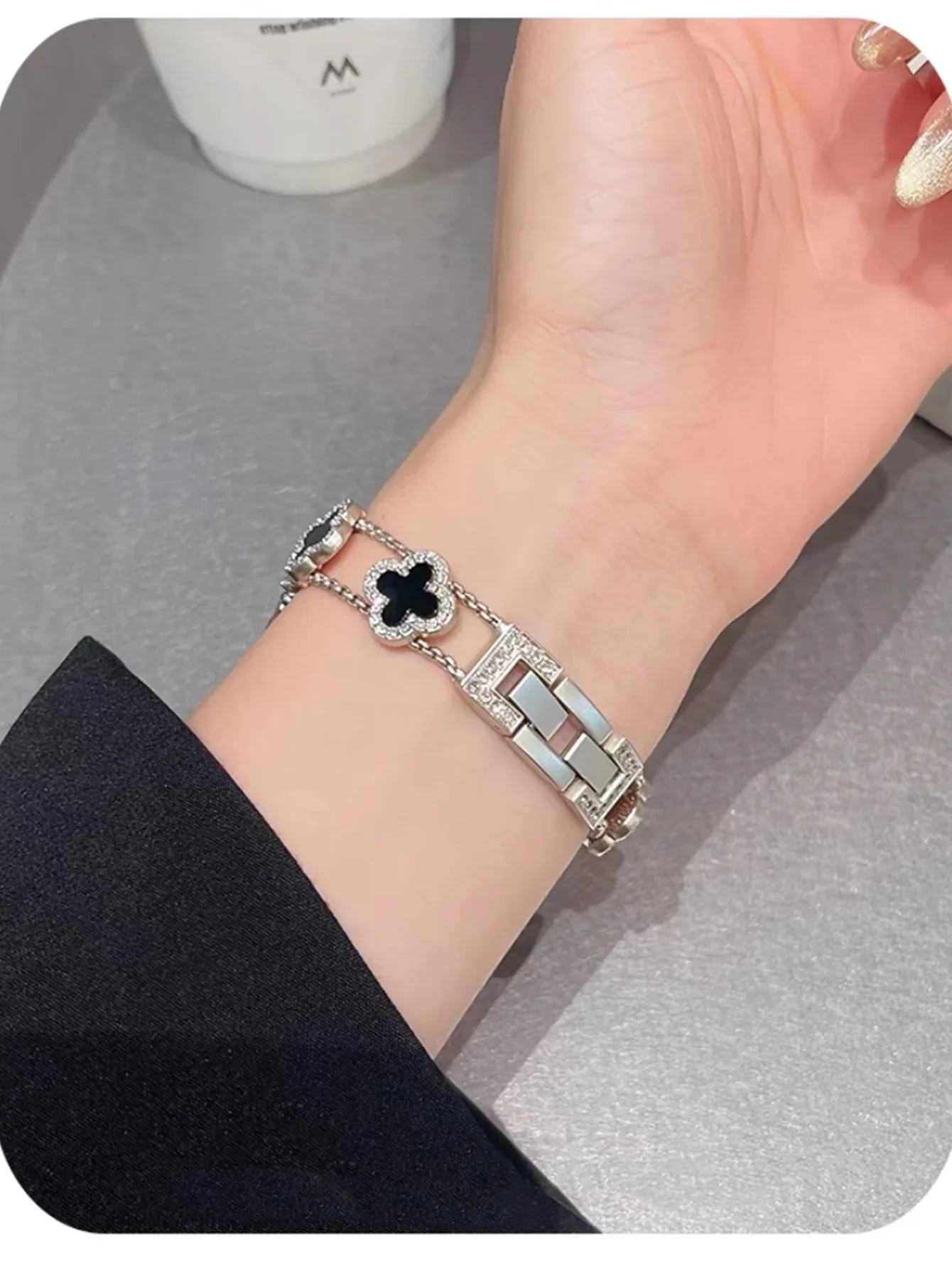 Bel braccialetto in acciaio inossidabile Bling per cinturino Apple Watch Series Ultra 10/9/8/7/6 38mm 40mm 41mm 42mm 44mm 45mm 46mm cinturino