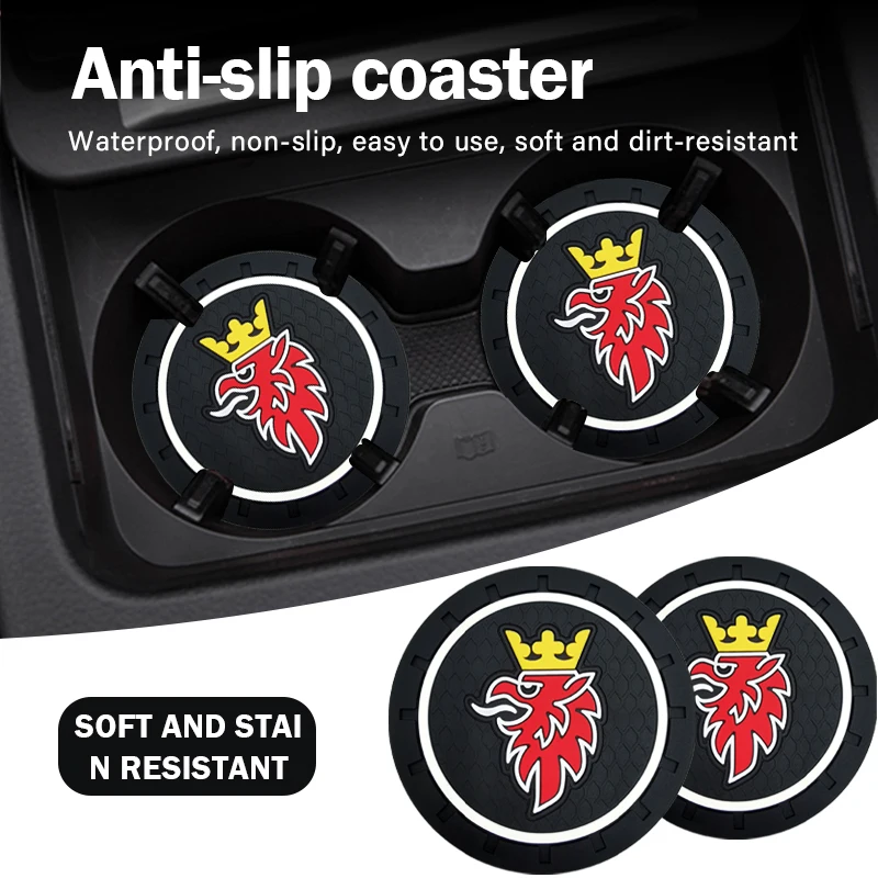 Car Anti Slip Coaster Water Cup Slot Non-Slip Cushion Accessories For SAAB Scania 93 95 9000 900 9-4X 9-2X 9-X 600 99 97 Monster