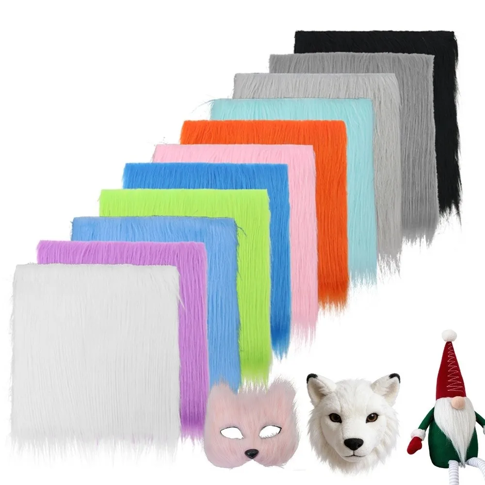 

New 25x25cm Faux Fur Fabric Pile Texture Beard Making Fabric Animal Suit Material DIY Craft Making Long Hair Fabric Handmade
