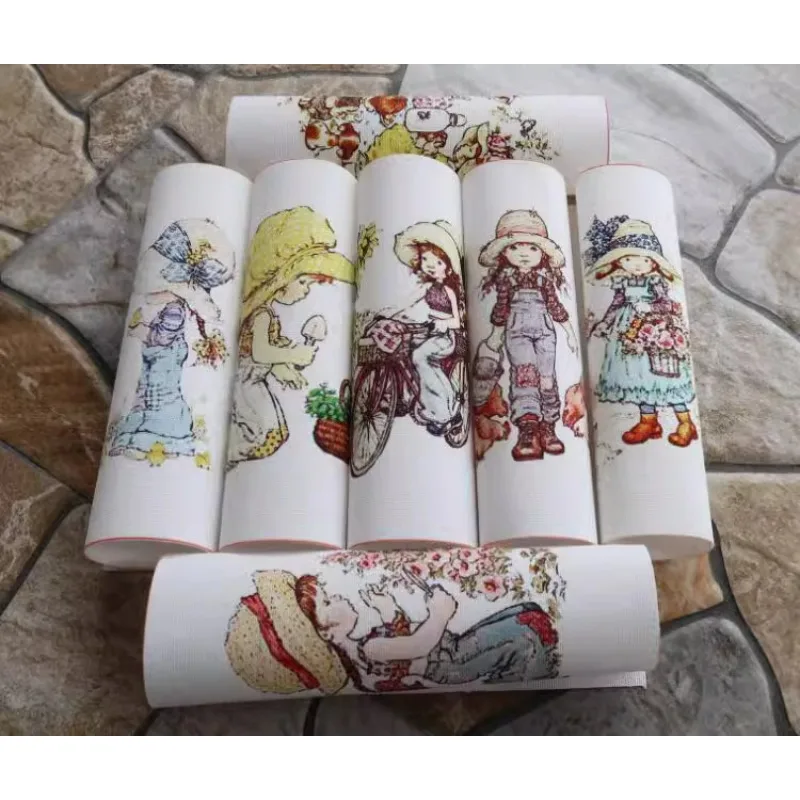 15X15cm Farm Girl Patchwork Cotton Canvas Fabric Cartoon for DIY Sewing & Quilting Purse Book Cover Home Decoration Material