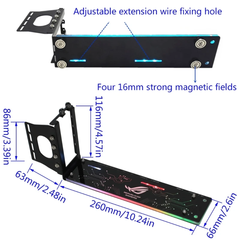 5V 수직 그래픽 카드 브래킷 GPU LED 홀더 5V ARGB 조명 동기화