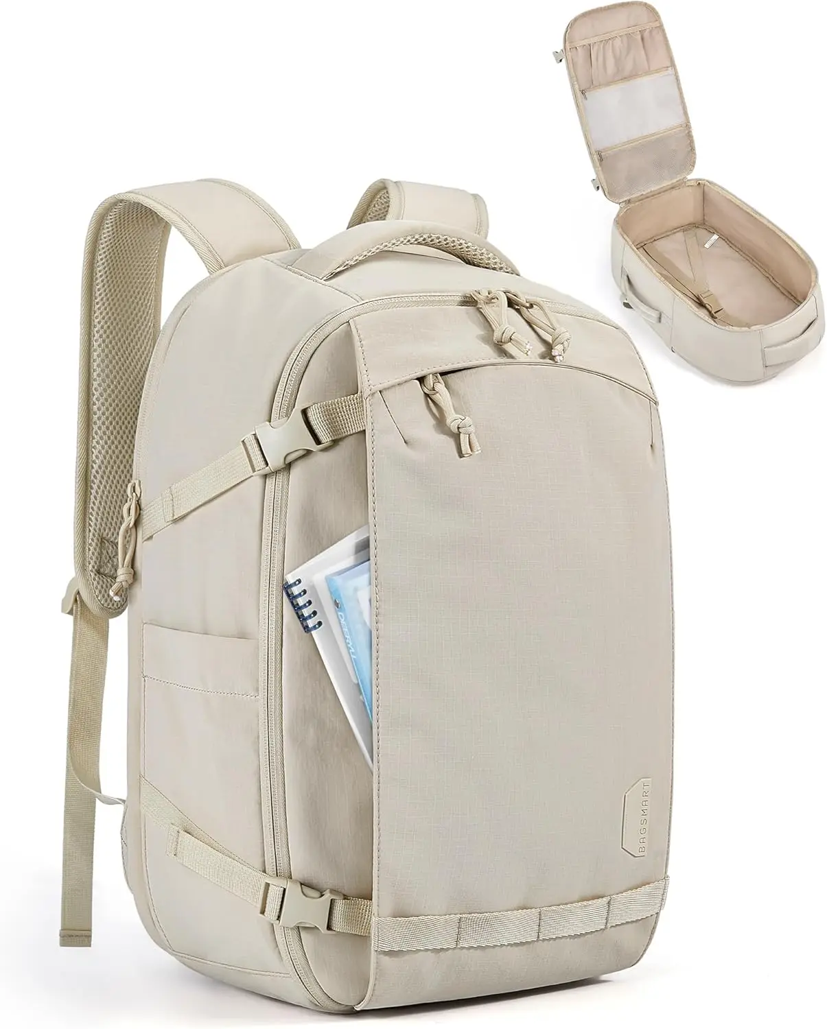 

17.3 Inch TSA Approved Travel Backpack, Water Resistant Carry On Bag for Weekender Luggage Daypack in Beige