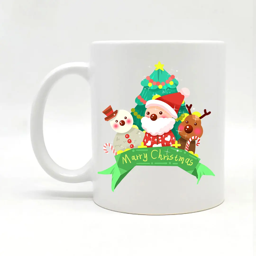 Christmas Gift Cup Ceramic Milk Coffee Cup Moose Christmas Cartoon Ceramic Coffee Cup