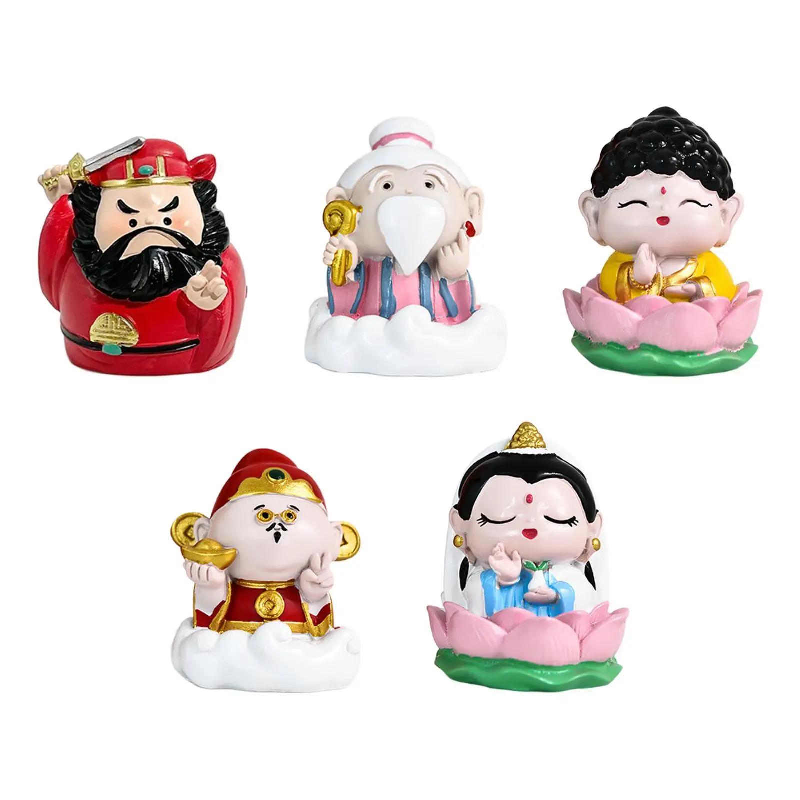 Chinese Figurines Statue Decoration Scene Layout Props Prop Mini Sculptures for Festival Office Bedroom Bookshelf Housewarming