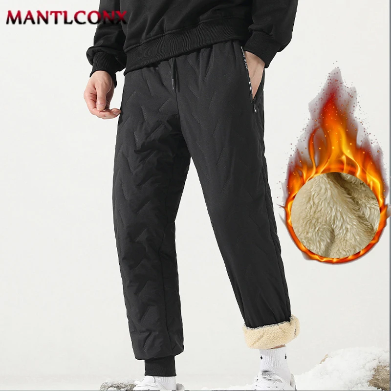 

Thicken Warm Pants Men Autumn Winter Sweatpants Casual Thicken Inner Joggers Pants for Men Thermal Black Trousers Men Windbreak