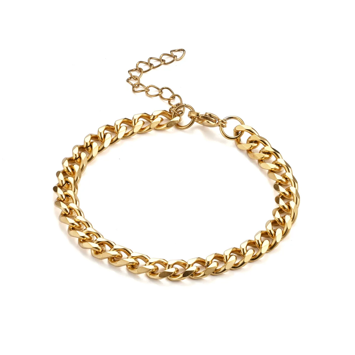 Waterproof NK Link Bracelet Stainless Steel Silver Gold Color Non-tarnish Curb Chain Bangle Hip Hop Punk Jewelry for Men