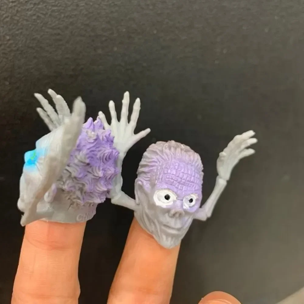 6 Pcs Resin Halloween Ghost Head Finger Toys Soft Portable Telling Story Puppets Hand Toys Unisex Mini Ghost Head Zombie Kid