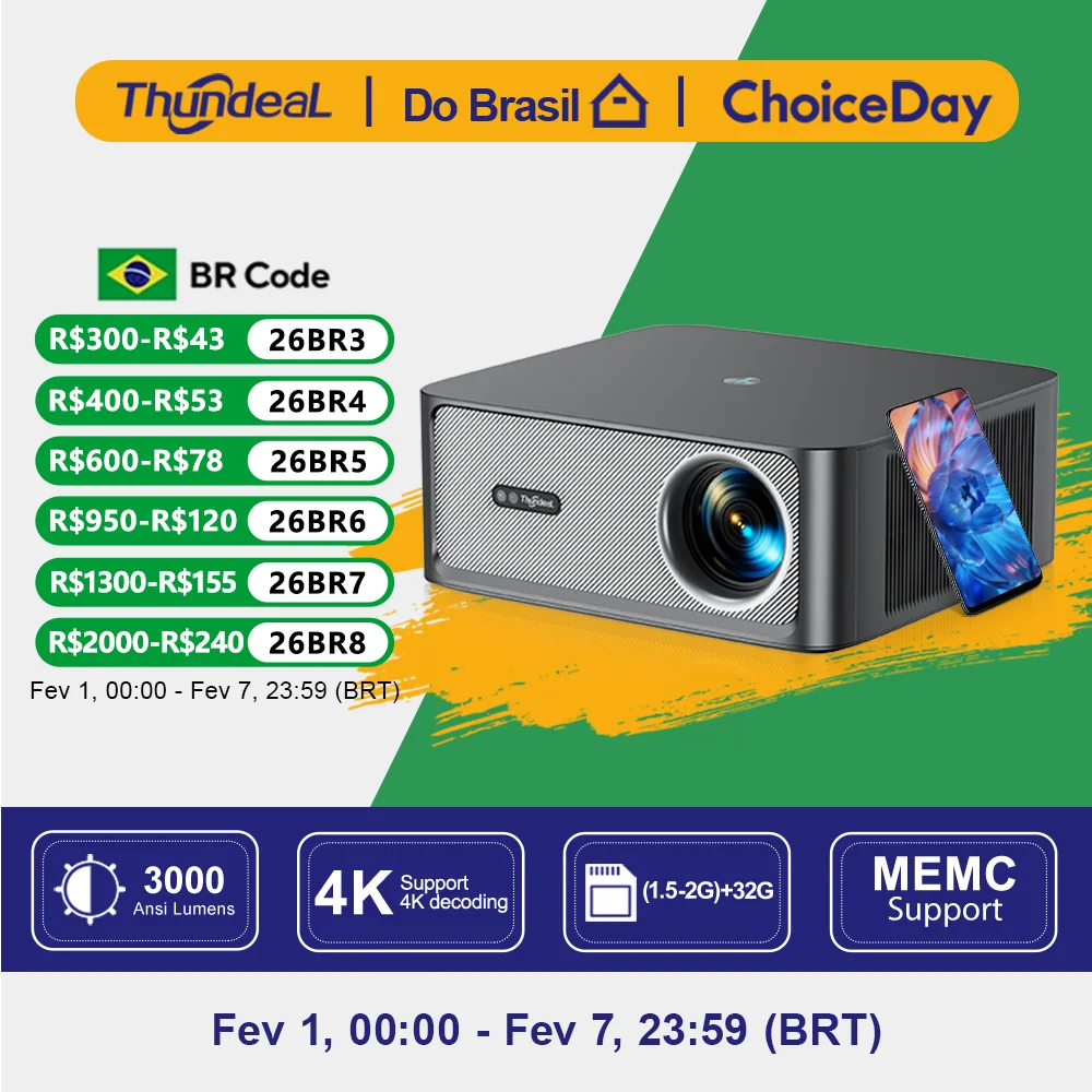 ThundeaL 3000Ansi 4K Projetor Full HD TD98Pro 2G 32G Home Theater WiFi Android Portátil Samrt TV Cinema TD98 Pro Beam Projetor projetor 4k projetor portátil projetor 4k portátil placa de vídeo projetor  android tv box