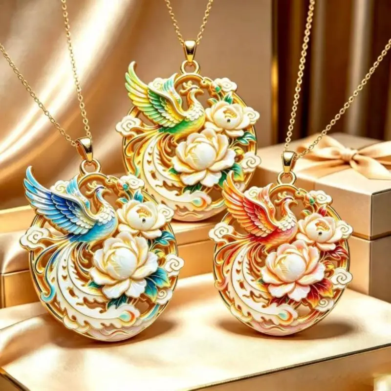 Nine Tailed Fox Enamel Pendant Necklace Retro Chinese Mythology Element 1PC Minimalist Jewelry for Women Everyday Wear